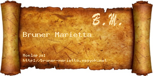 Bruner Marietta névjegykártya